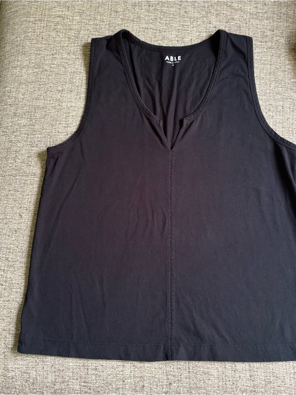Able Black V-Neck Sleeveless Tank Top